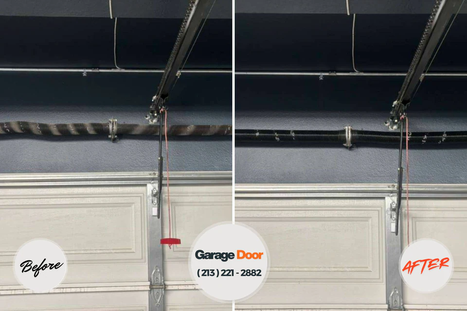 Before and after: garage door repair Elk Ridge, UT